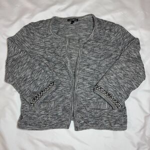 Express gray open front cardigan
